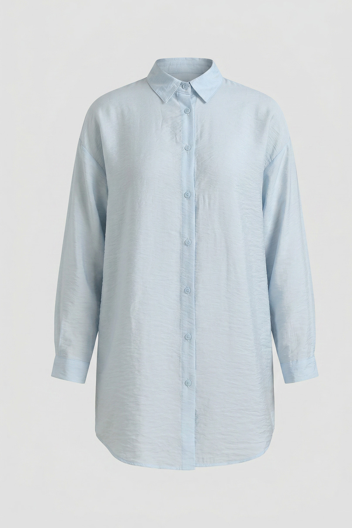 Düğmeli Tesettür Gömlek 612137 - BEBE MAVİSİ |  