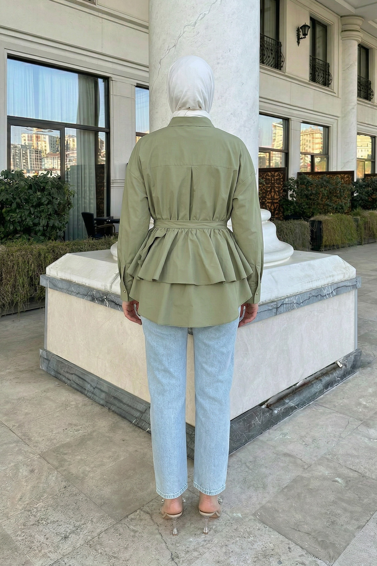 Aller Detaylı Tunik Y0123 - MİNT YEŞİLİ |  