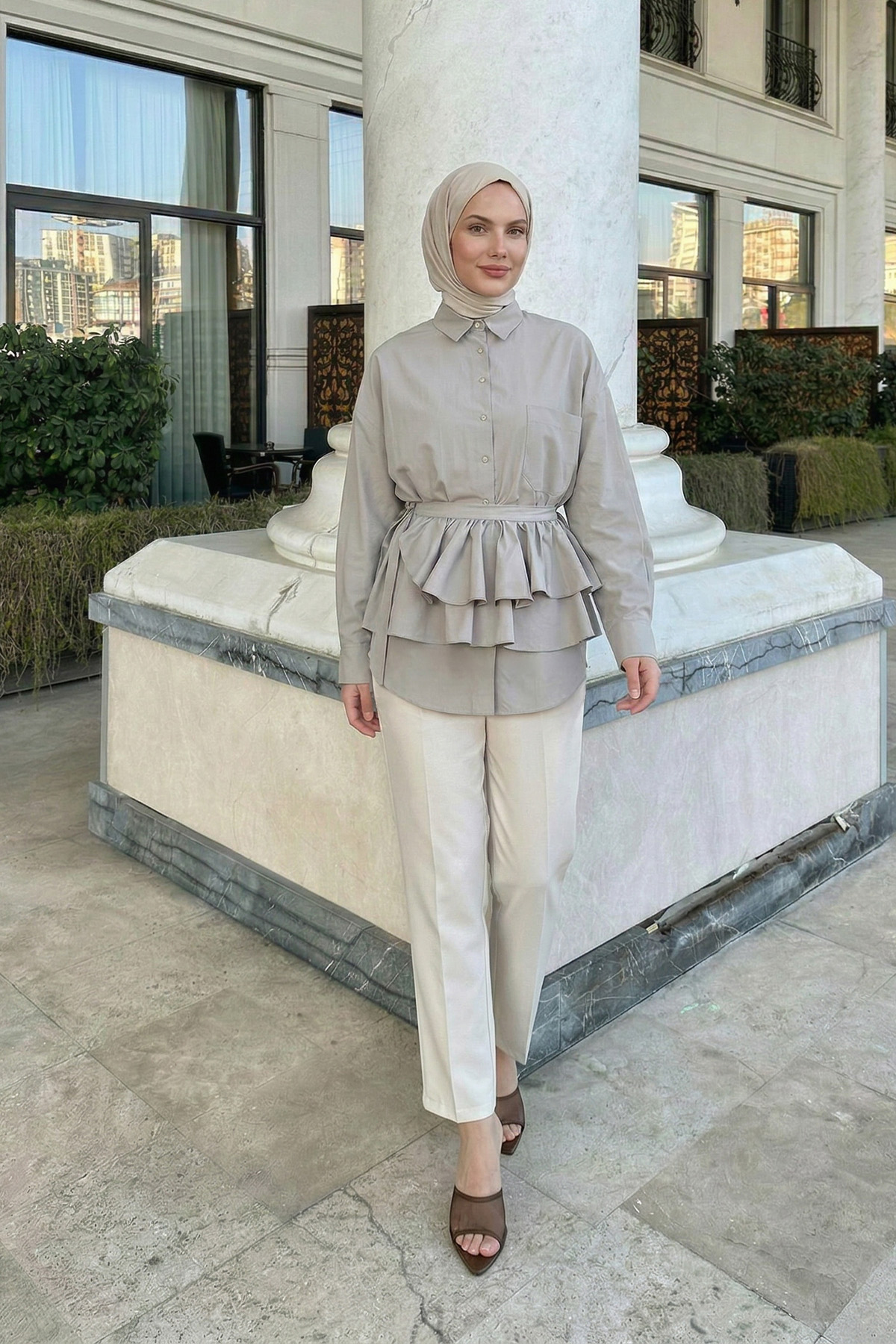 Aller Detaylı Tunik Y0123 - BEJ |  