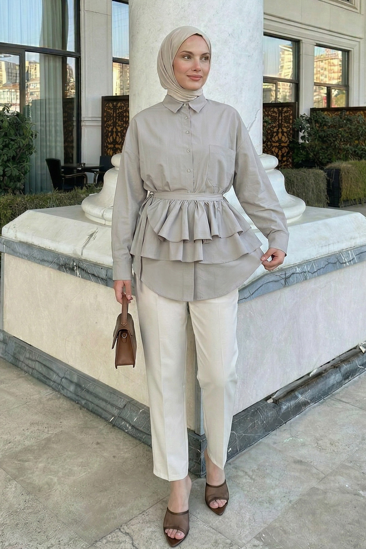 Aller Detaylı Tunik Y0123 - BEJ |  