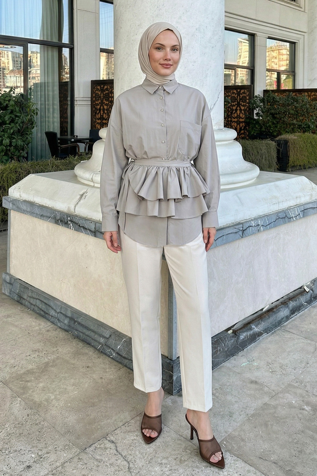 Aller Detaylı Tunik Y0123 - BEJ |  