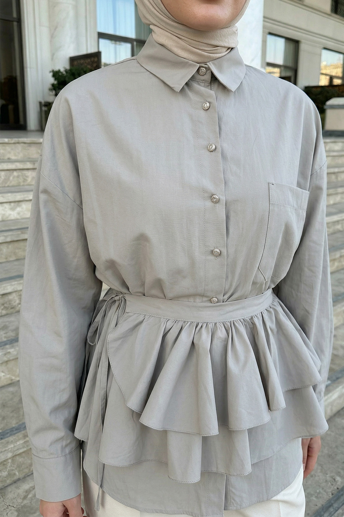 Aller Detaylı Tunik Y0123 - BEJ |  