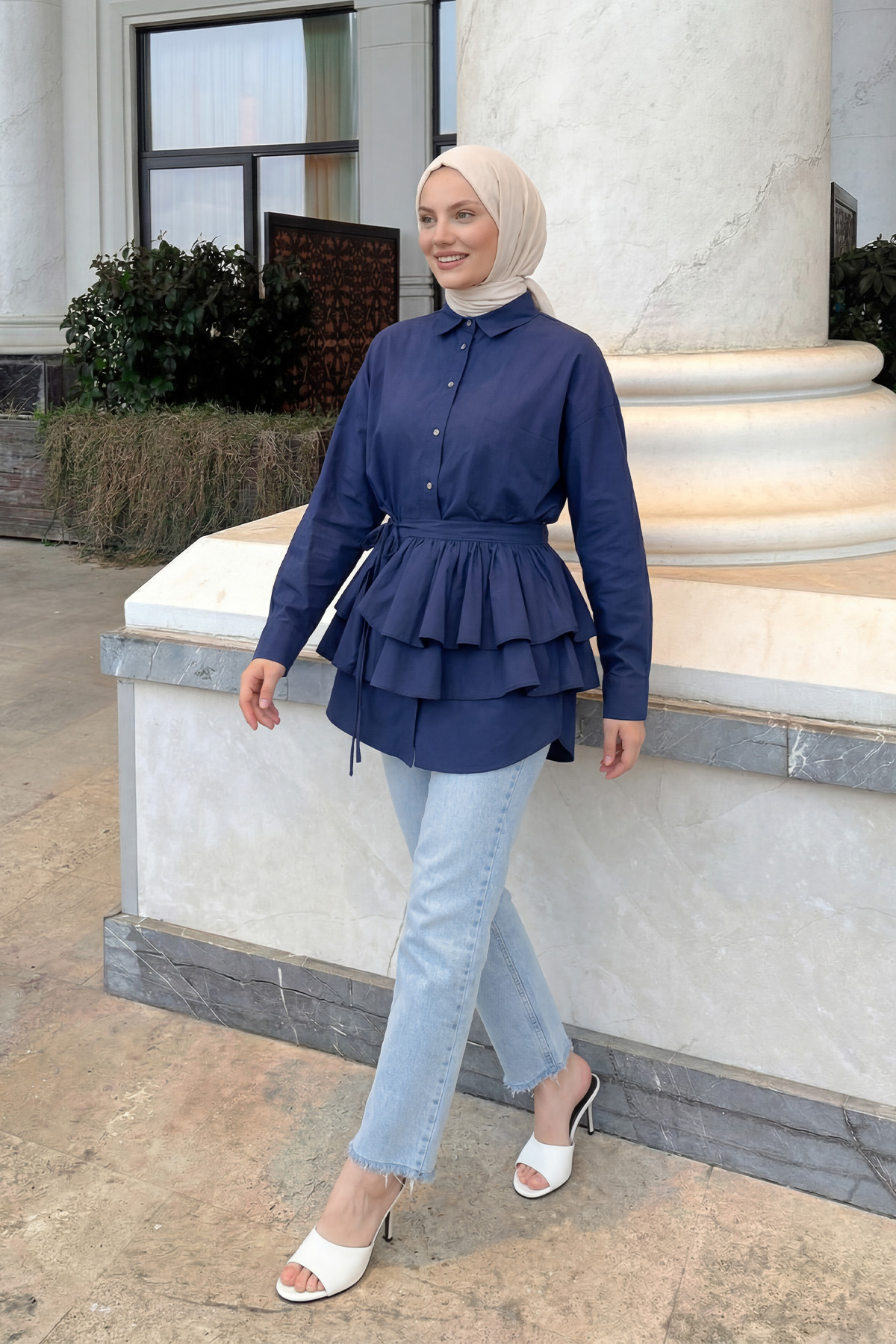 Aller Detaylı Tunik Y0123 - LACİVERT |  