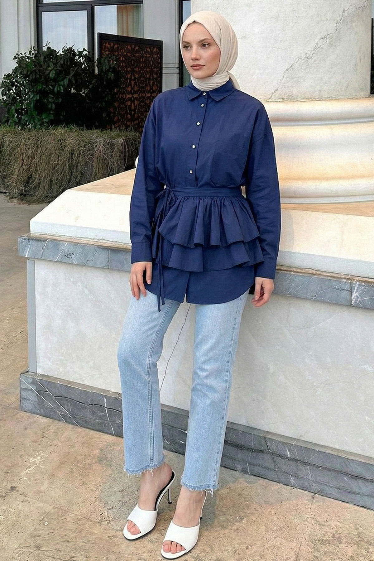 Aller Detaylı Tunik Y0123 - LACİVERT |  