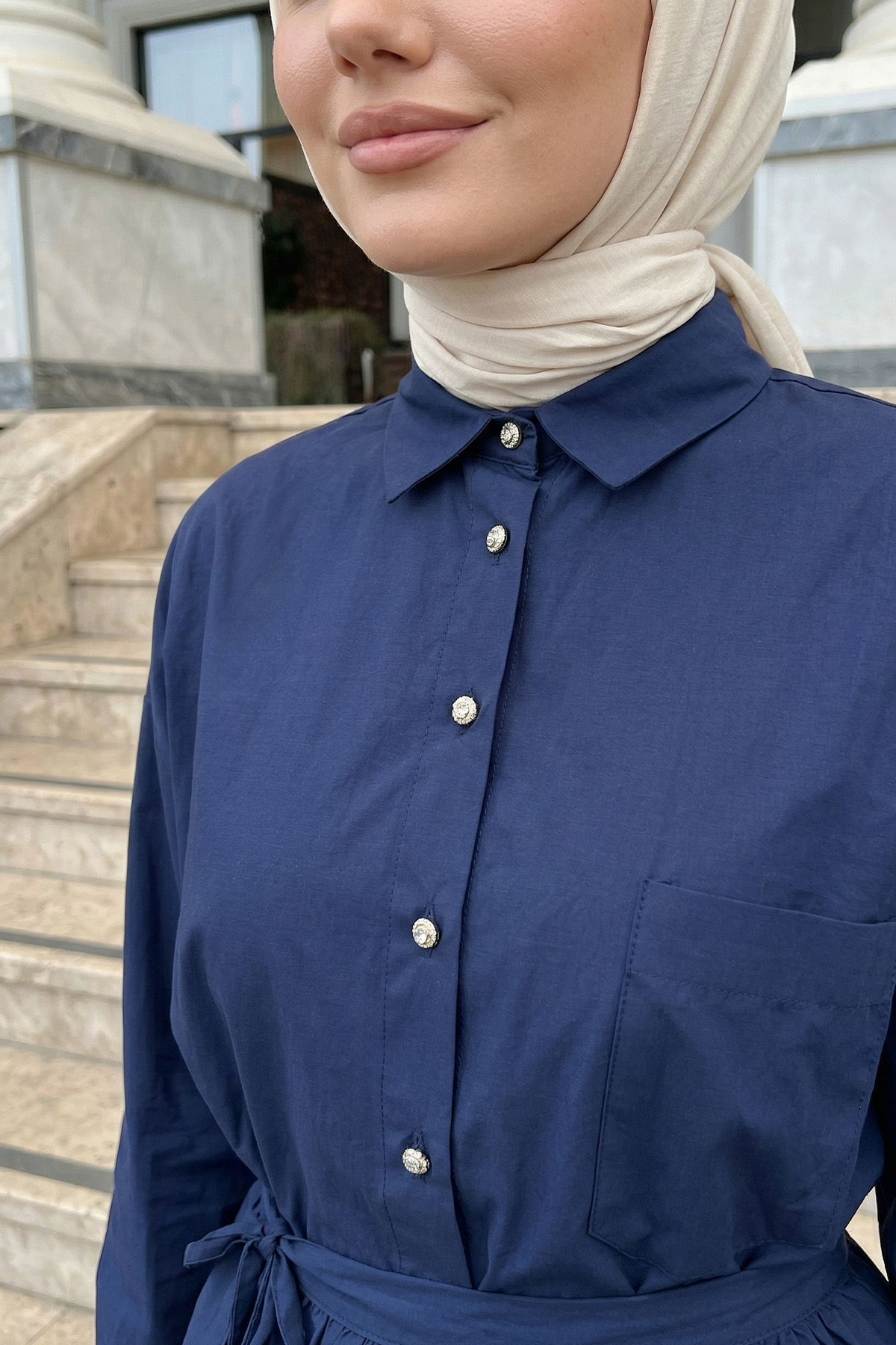 Aller Detaylı Tunik Y0123 - LACİVERT |  