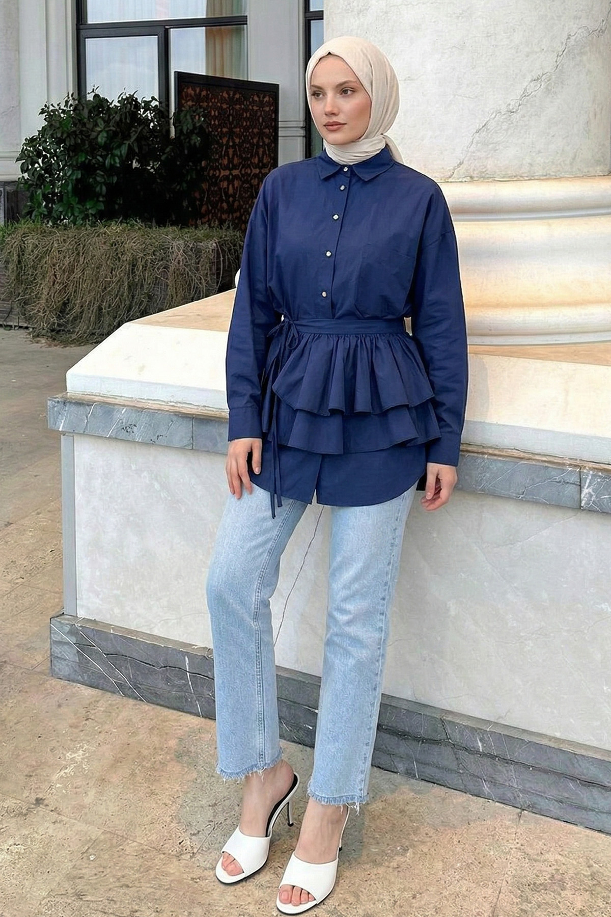 Aller Detaylı Tunik Y0123 - LACİVERT |  