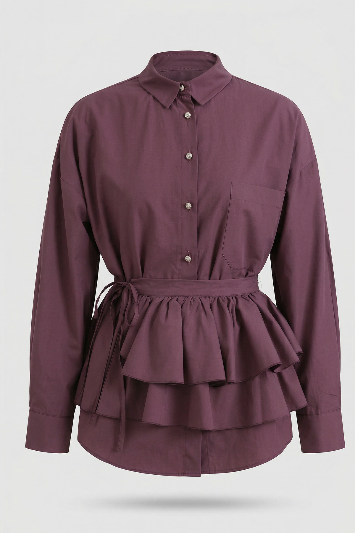 Aller Detaylı Tunik Y0123 - VİŞNE ÇÜRÜĞÜ |  