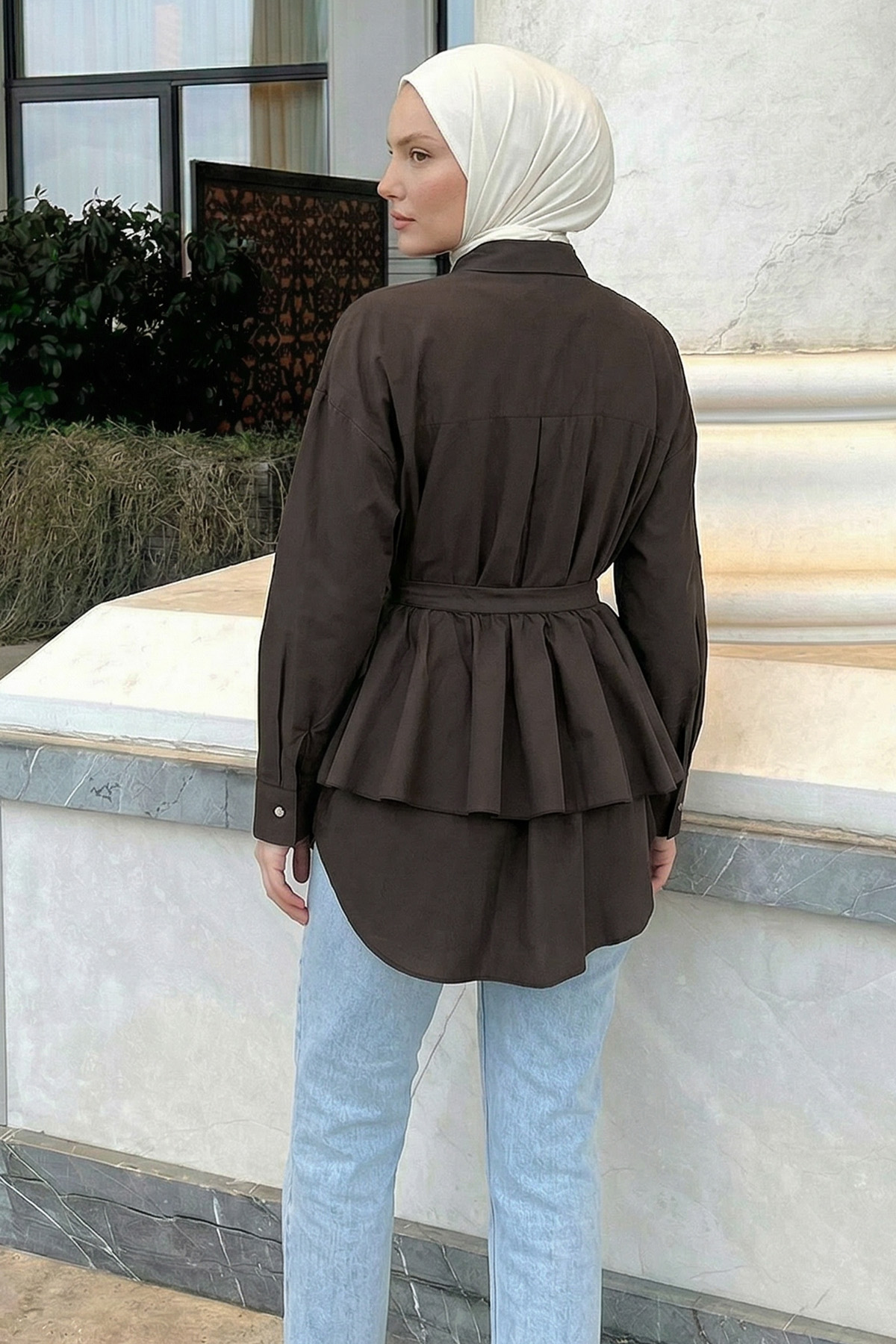 Aller Detaylı Tunik Y0123 - KAHVERENGİ |  