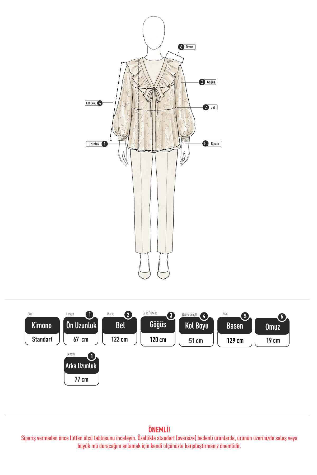 Fırfır Yakalı Kimono Y0110 - A. KAHVE |  