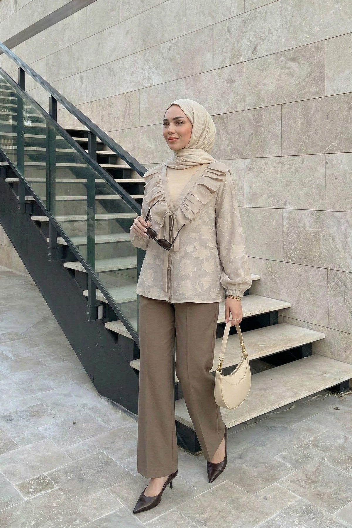 Fırfır Yakalı Kimono Y0110 - TAŞ |  