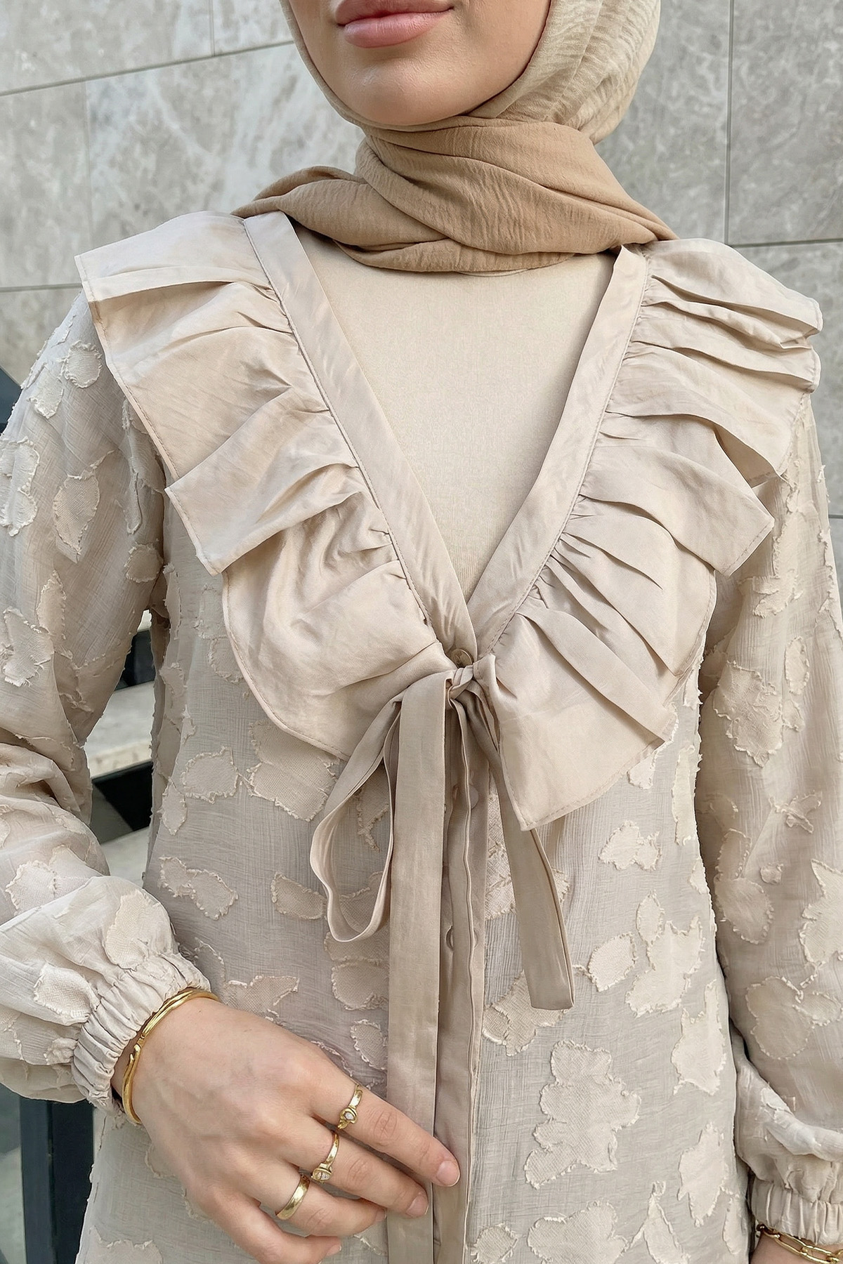 Fırfır Yakalı Kimono Y0110 - TAŞ |  