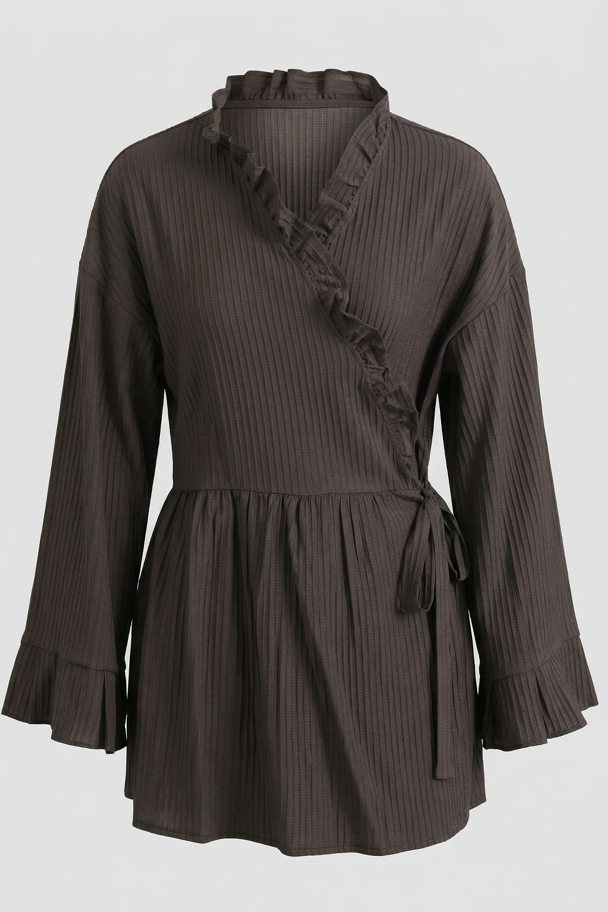 Çapraz Bağlamalı Kimono Y0128 - AÇIK KAHVE |  