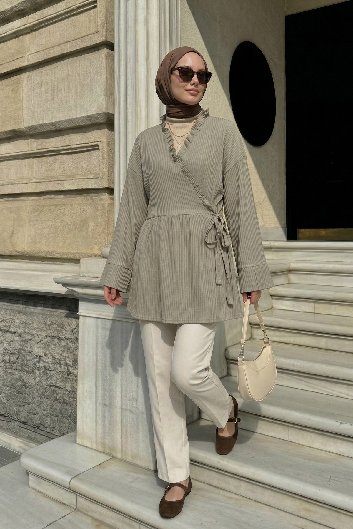 Çapraz Bağlamalı Kimono Y0128 - AÇIK HAKİ |  