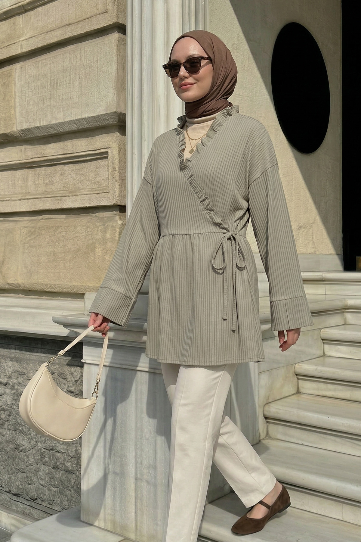 Çapraz Bağlamalı Kimono Y0128 - AÇIK HAKİ |  