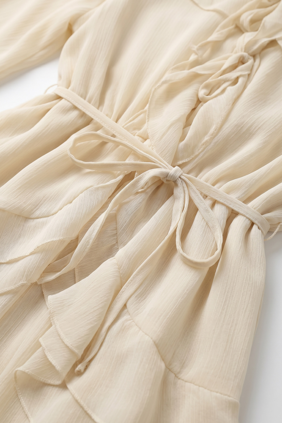 Fırfırlı Premium Şifon Takım 266031 - KREM |  