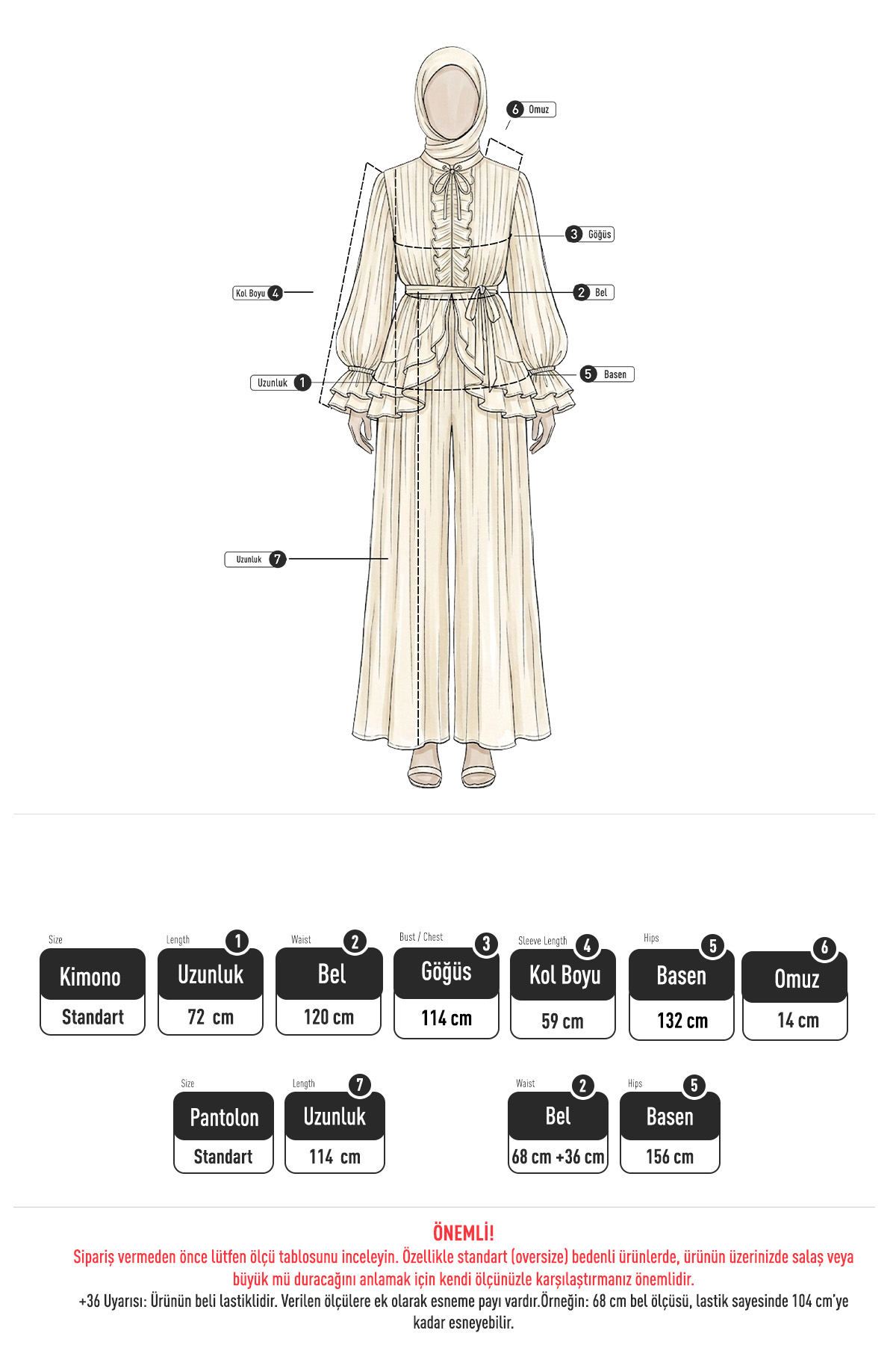 Fırfırlı Premium Şifon Takım 266031 - KREM |  