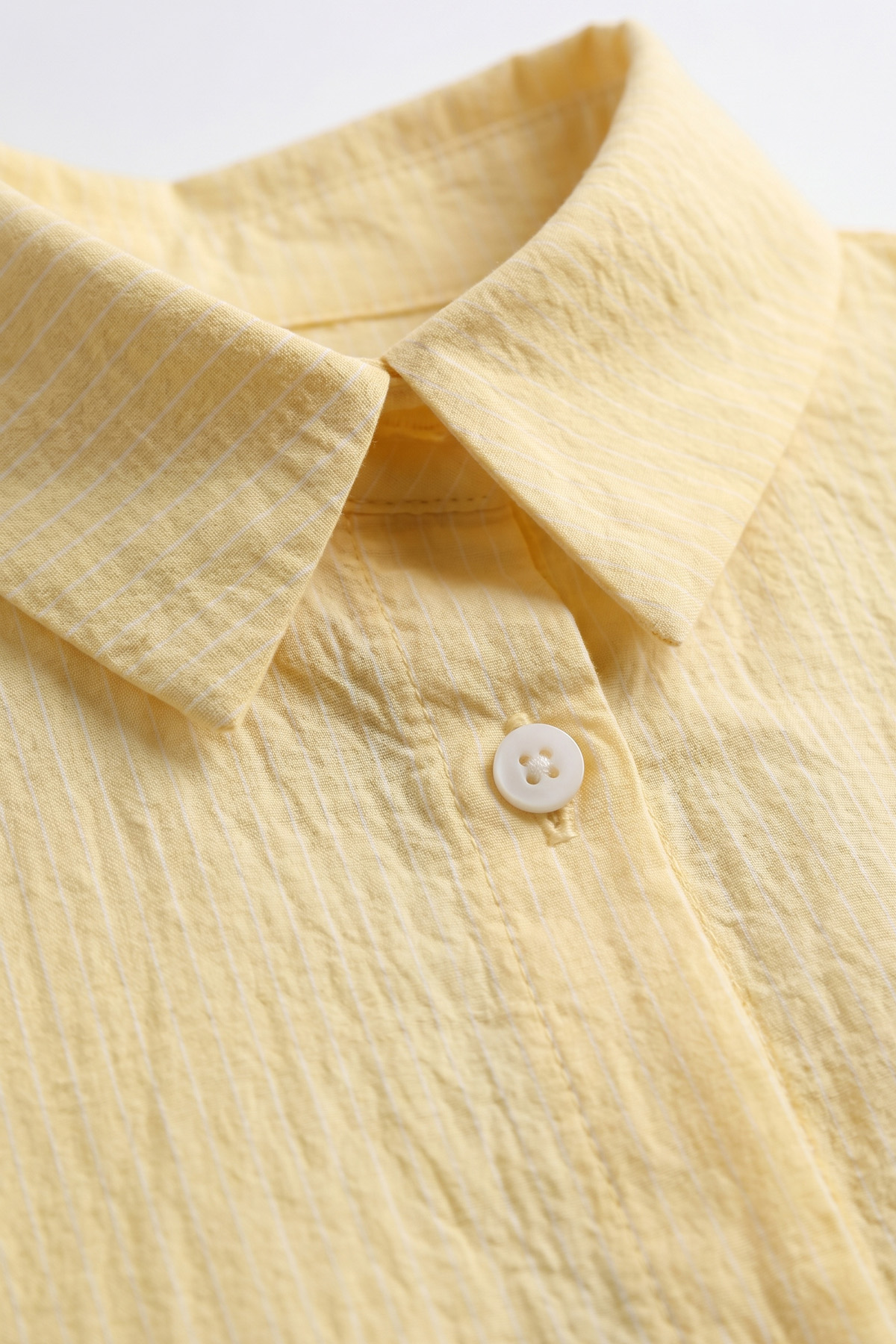 Modal Kumaş Çizgili Gömlek Y0139 - SARI |  