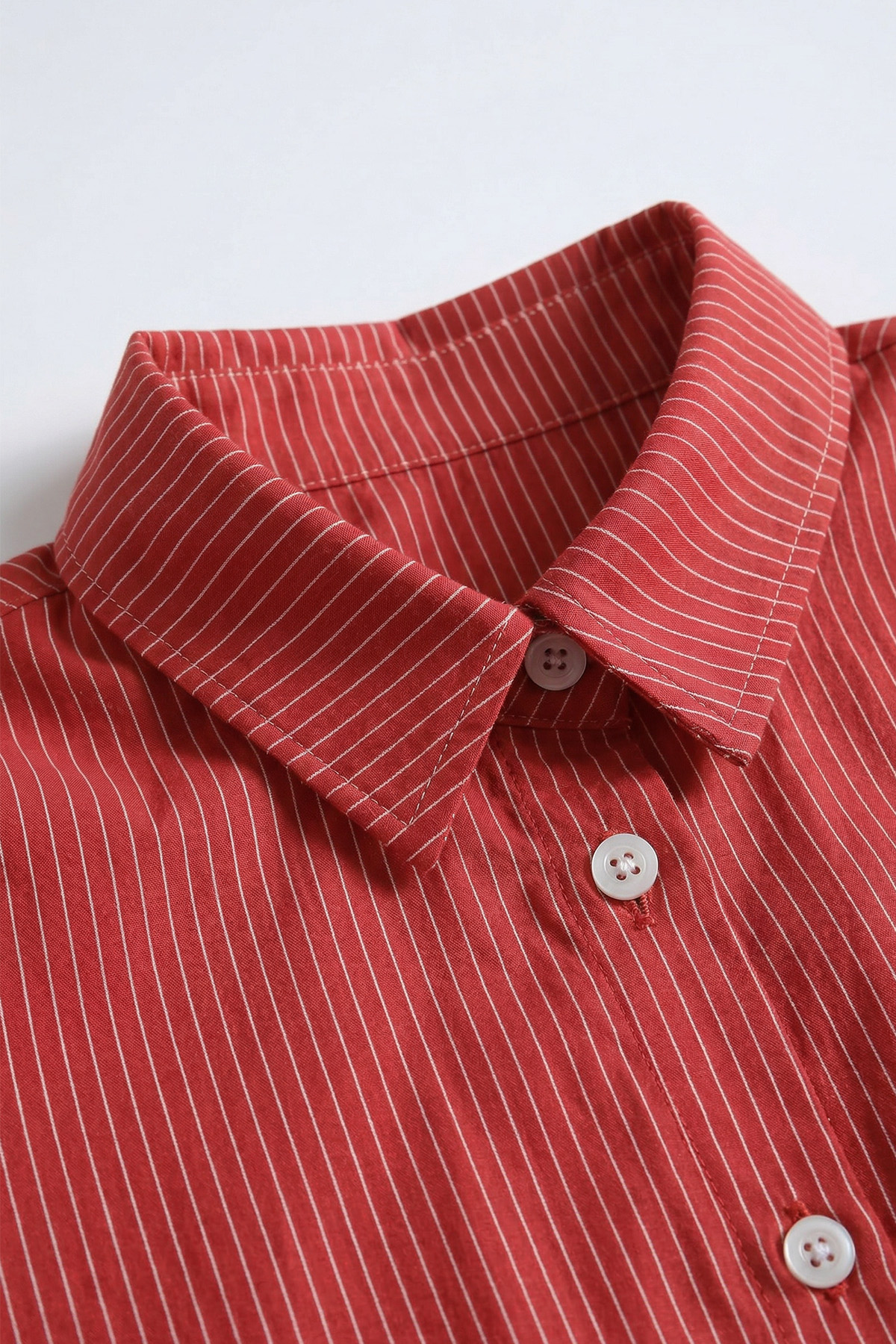 Modal Kumaş Çizgili Gömlek Y0139 - NAR ÇİÇEĞİ |  