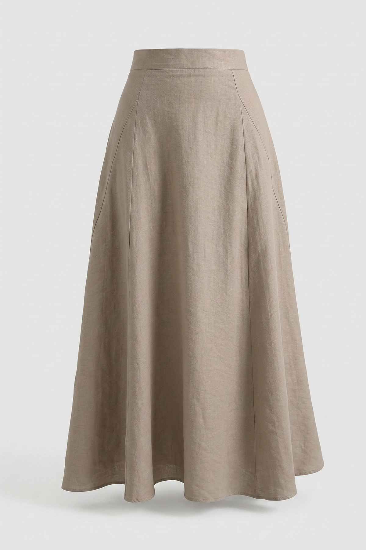 Parçalı Kloş Etek Y0131 - TAŞ RENGİ |  