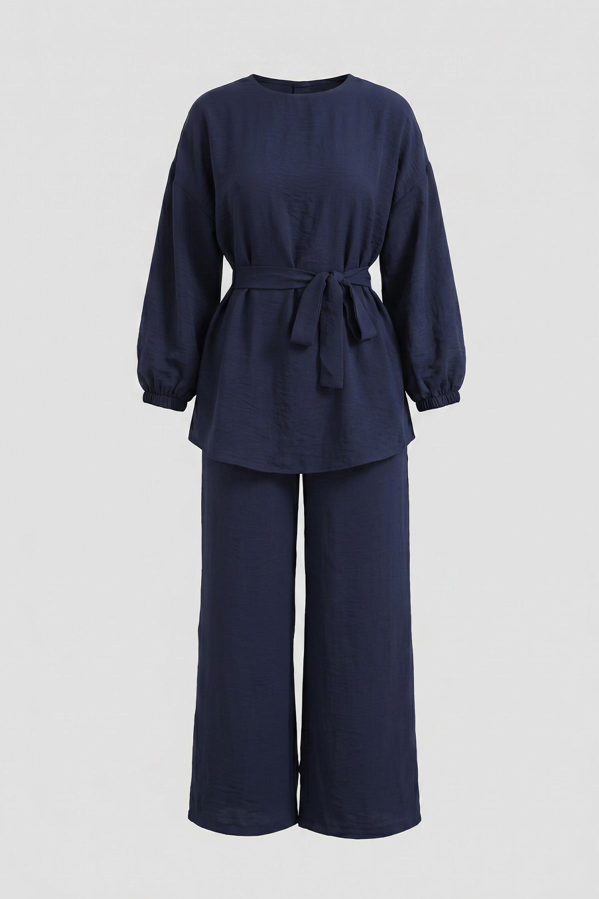 Bel Lastik Detaylı İkili Takım Y0132 - LACİVERT |  