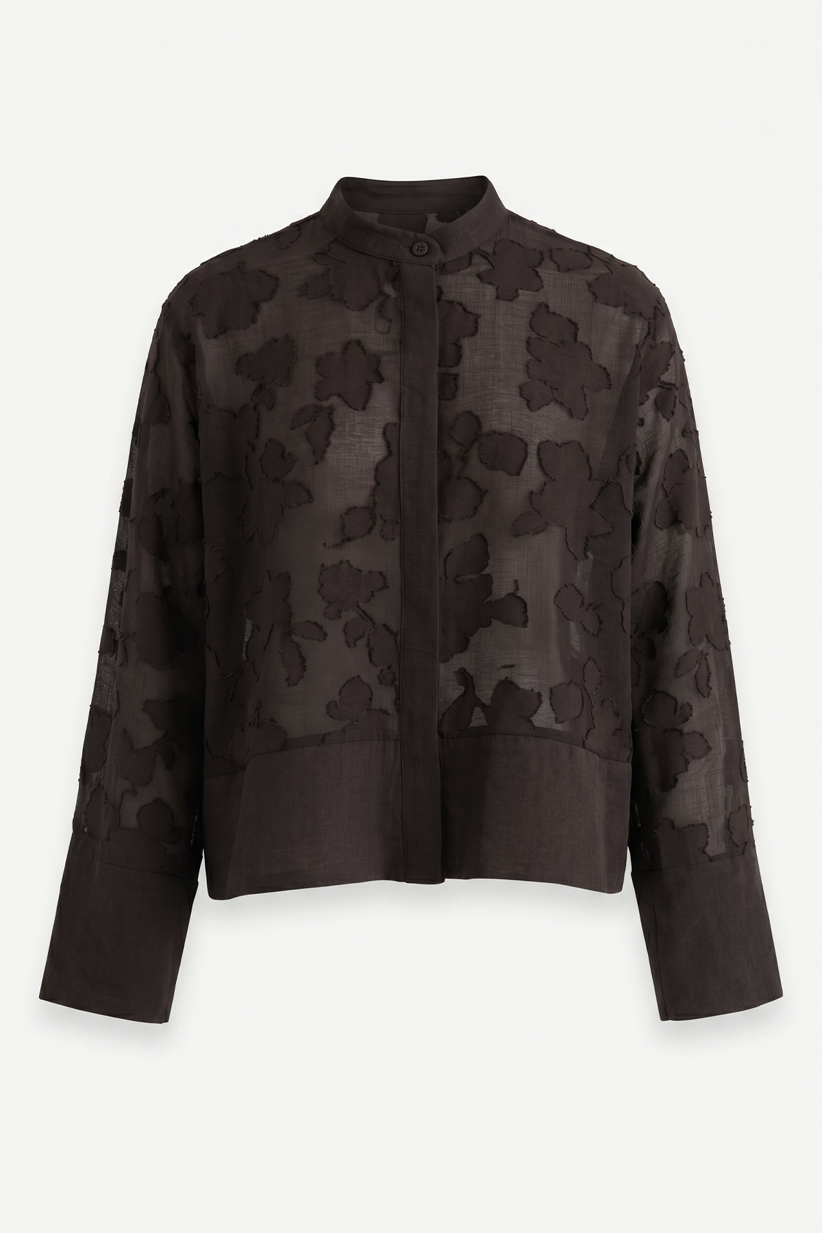 Garnili Midi Gömlek Y0138 - KOYU KAHVE |  