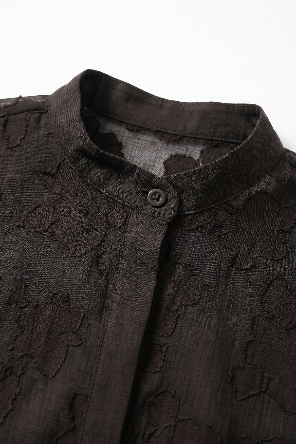 Garnili Midi Gömlek Y0138 - KOYU KAHVE |  