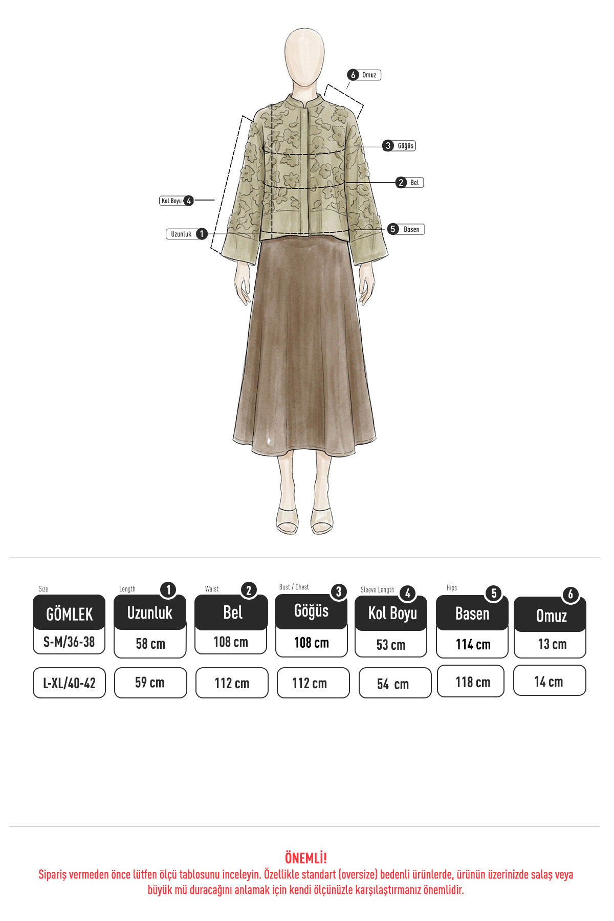 Garnili Midi Gömlek Y0138 - AÇIK HAKİ |  
