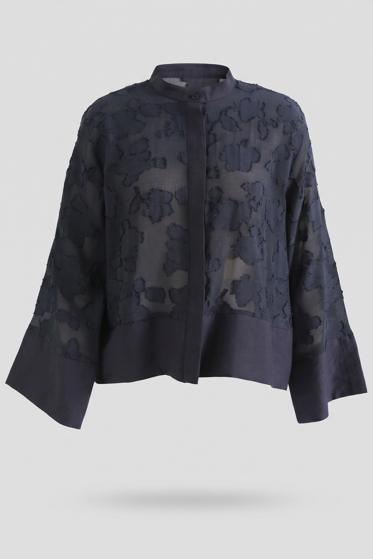 Garnili Midi Gömlek Y0138 - LACİVERT |  