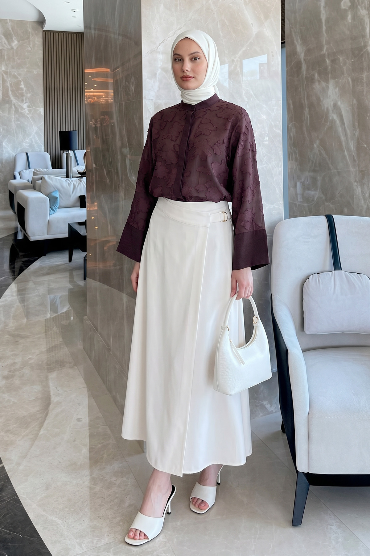 Garnili Midi Gömlek Y0138 - MÜRDÜM |  