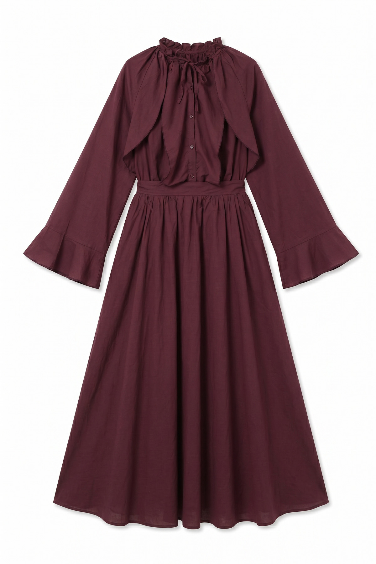 Kloş Etekli Keten Takım 9357335 - BORDO |  
