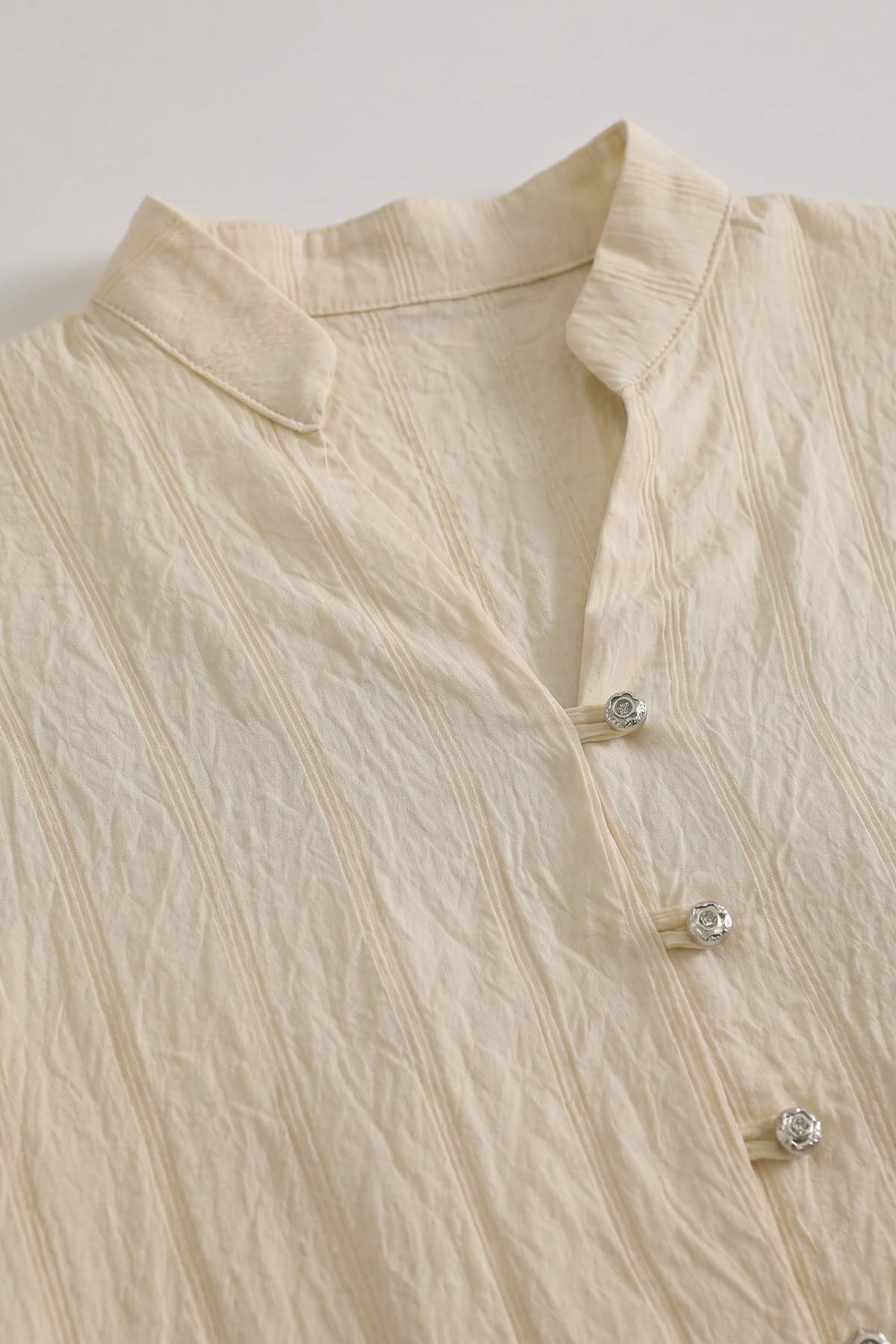 Degaje Yaka Çizgili Gömlek Y0121 - TEREYAĞ SARISI |  