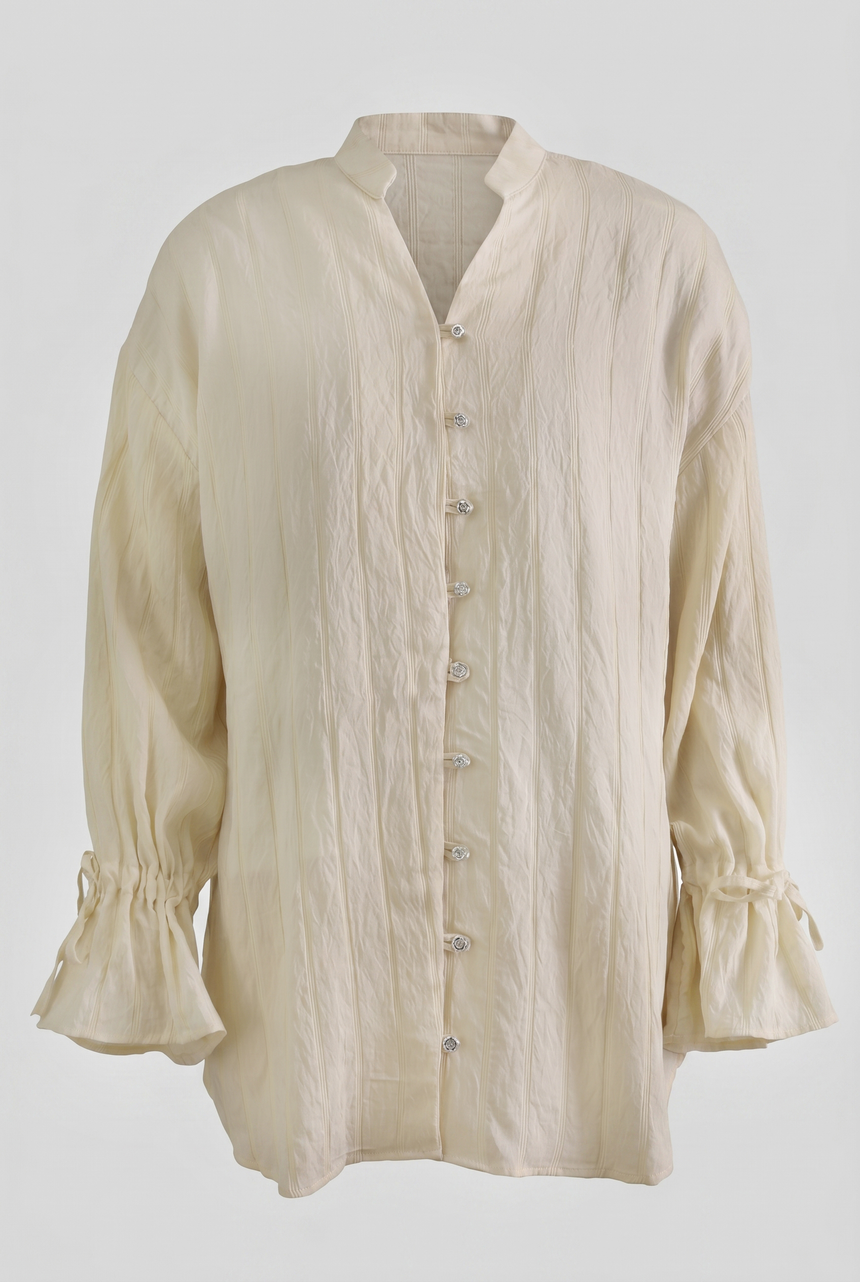 Degaje Yaka Çizgili Gömlek Y0121 - TEREYAĞ SARISI |  