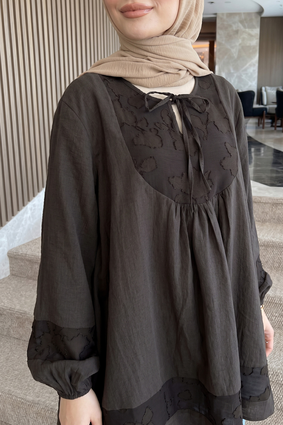 Jakar Detaylı Tunik Y0124 - ACI KAHVE |  