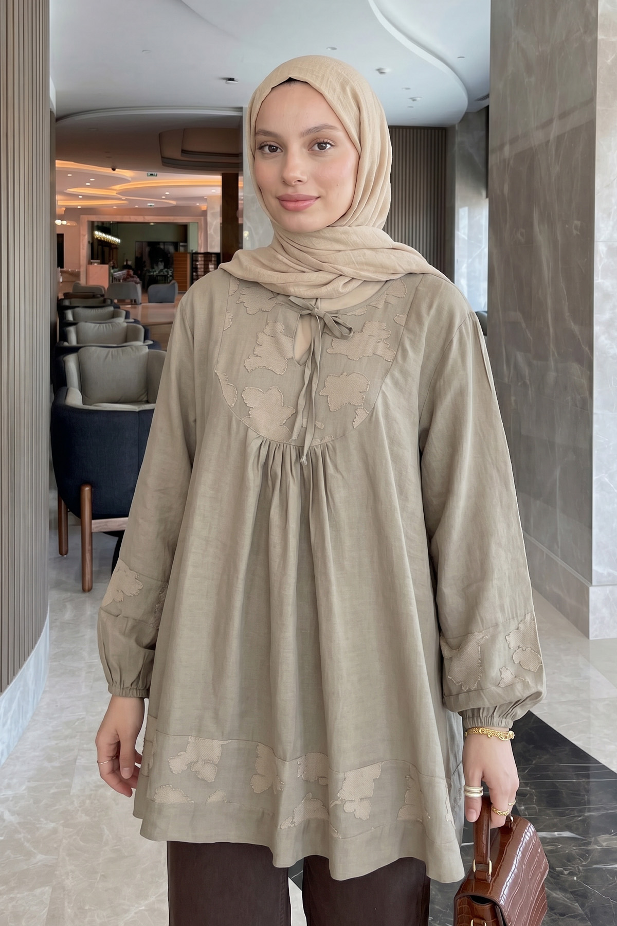 Jakar Detaylı Tunik Y0124 - AÇIK HAKİ |  