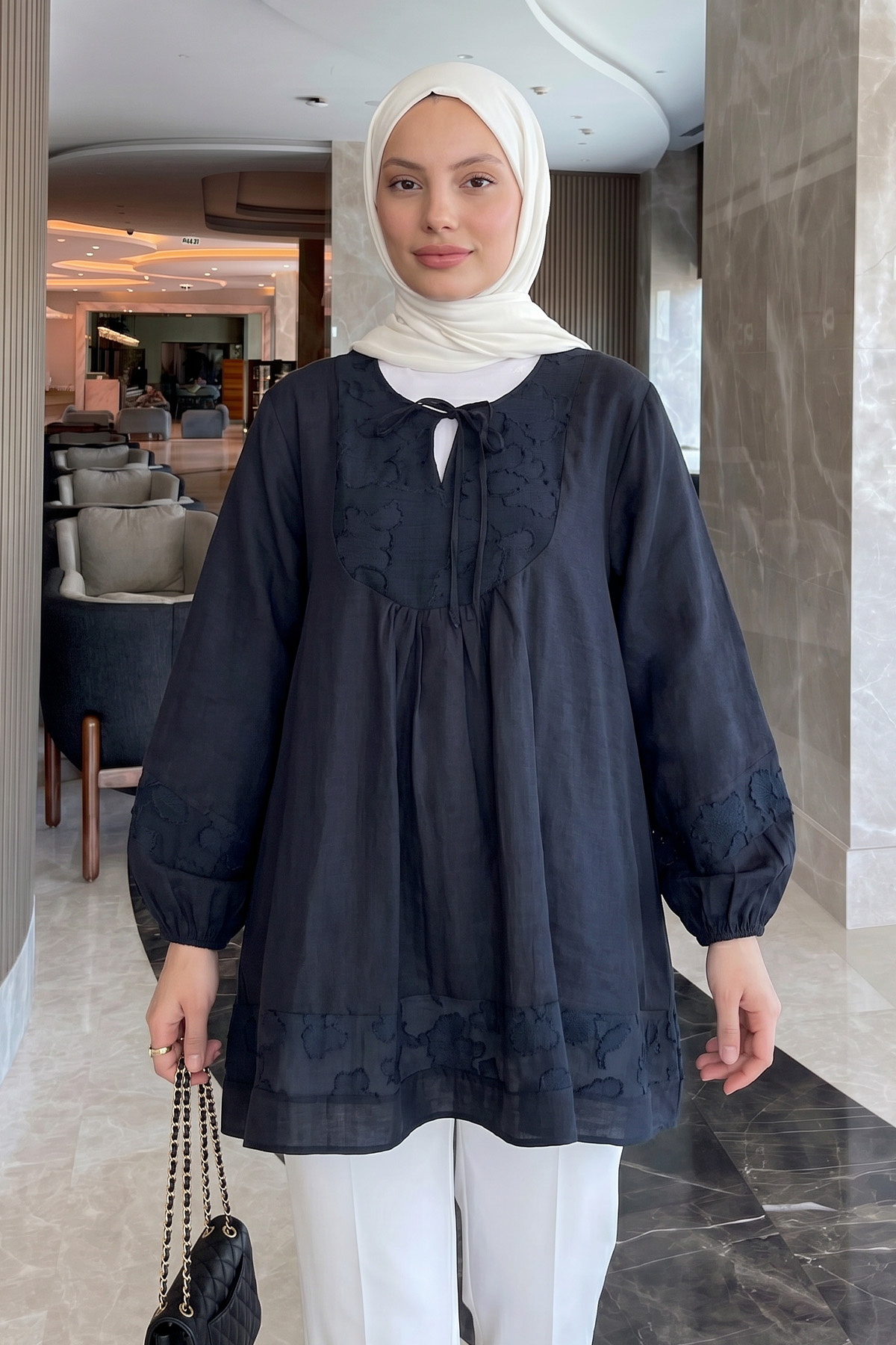 Jakar Detaylı Tunik Y0124 - LACİVERT |  