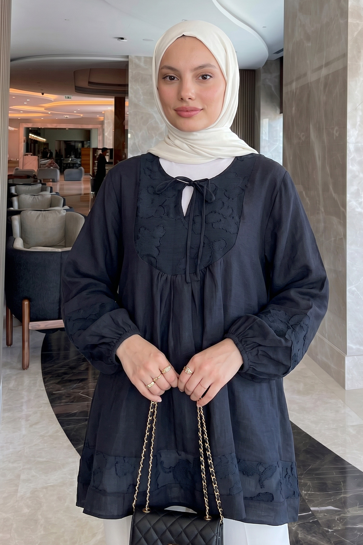 Jakar Detaylı Tunik Y0124 - LACİVERT |  