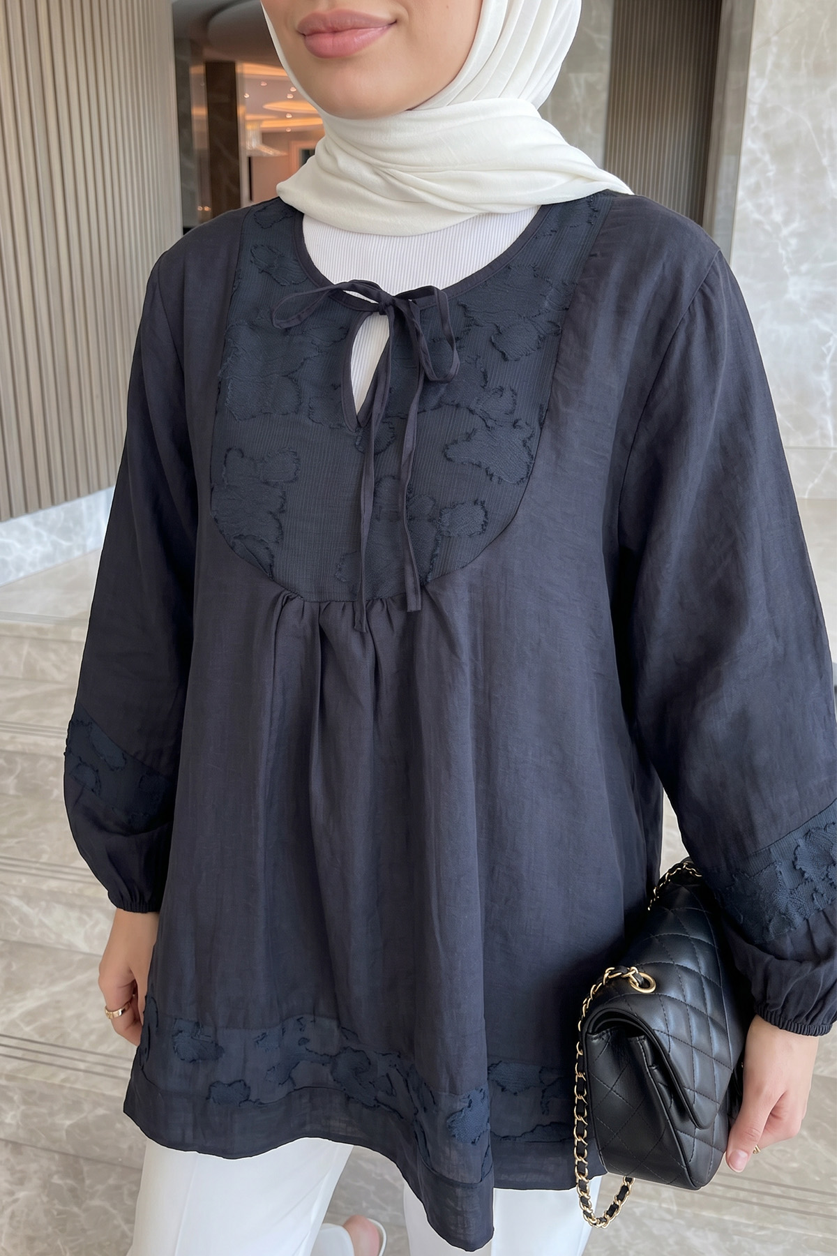 Jakar Detaylı Tunik Y0124 - LACİVERT |  