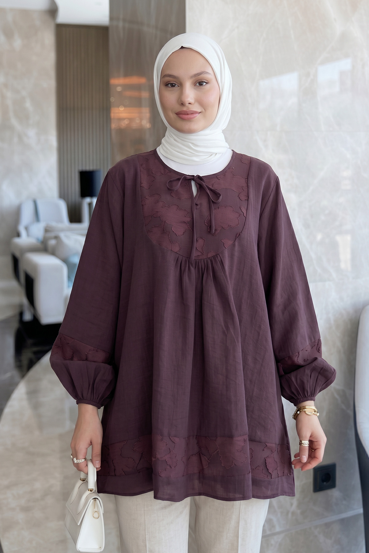 Jakar Detaylı Tunik Y0124 - MÜRDÜM |  