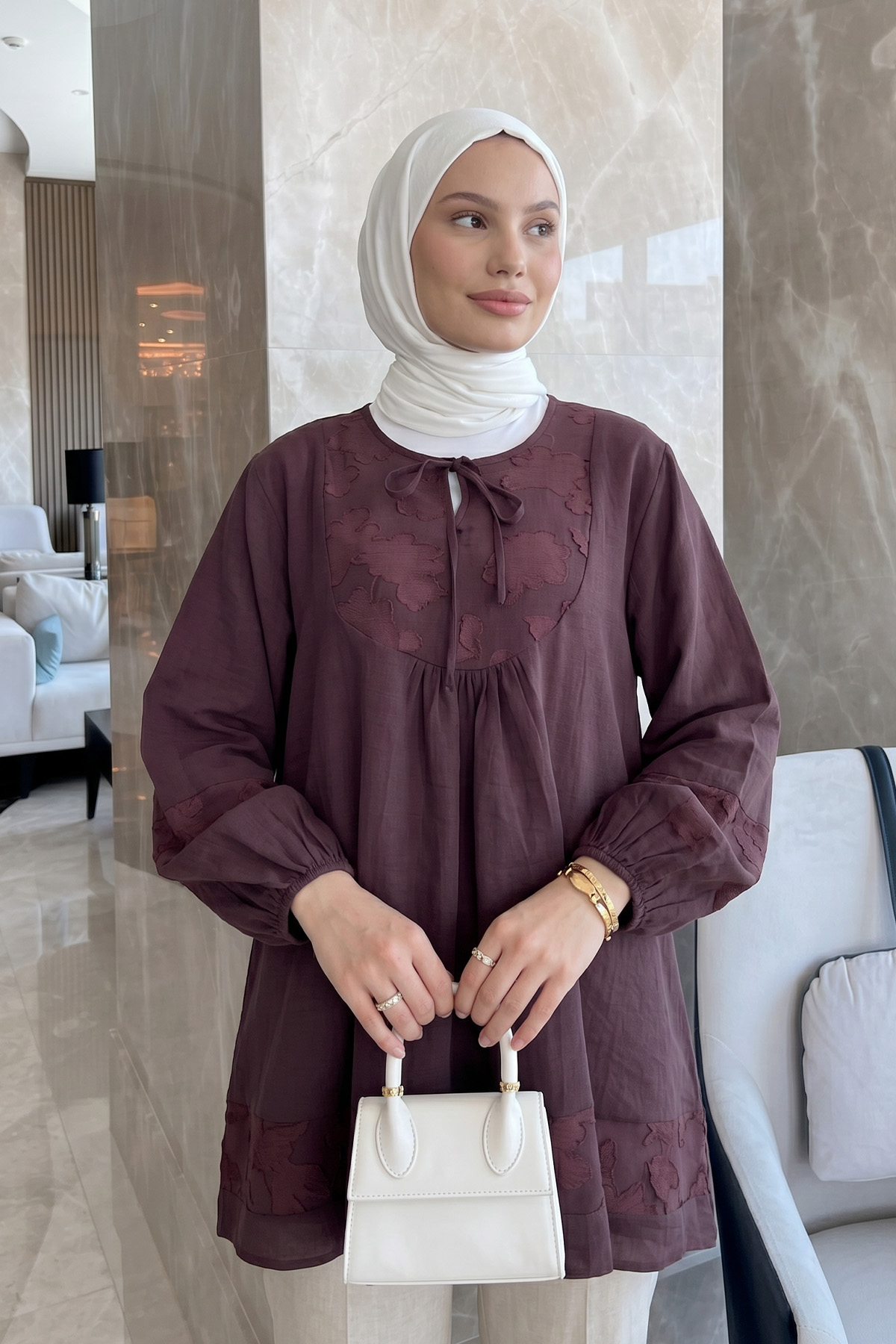 Jakar Detaylı Tunik Y0124 - MÜRDÜM |  