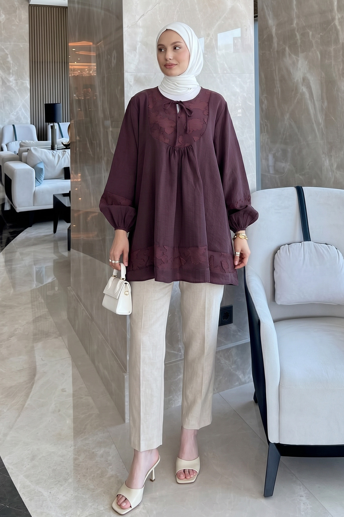 Jakar Detaylı Tunik Y0124 - MÜRDÜM |  