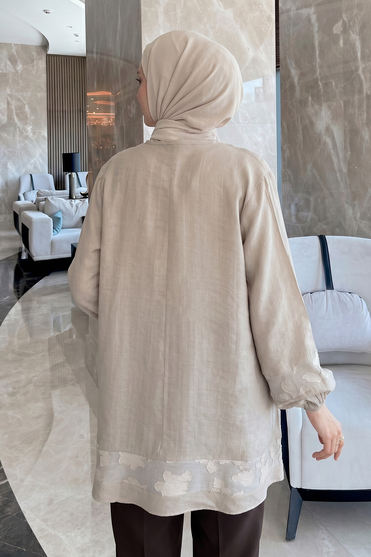 Jakar Detaylı Tunik Y0124 - TAŞ RENGİ |  