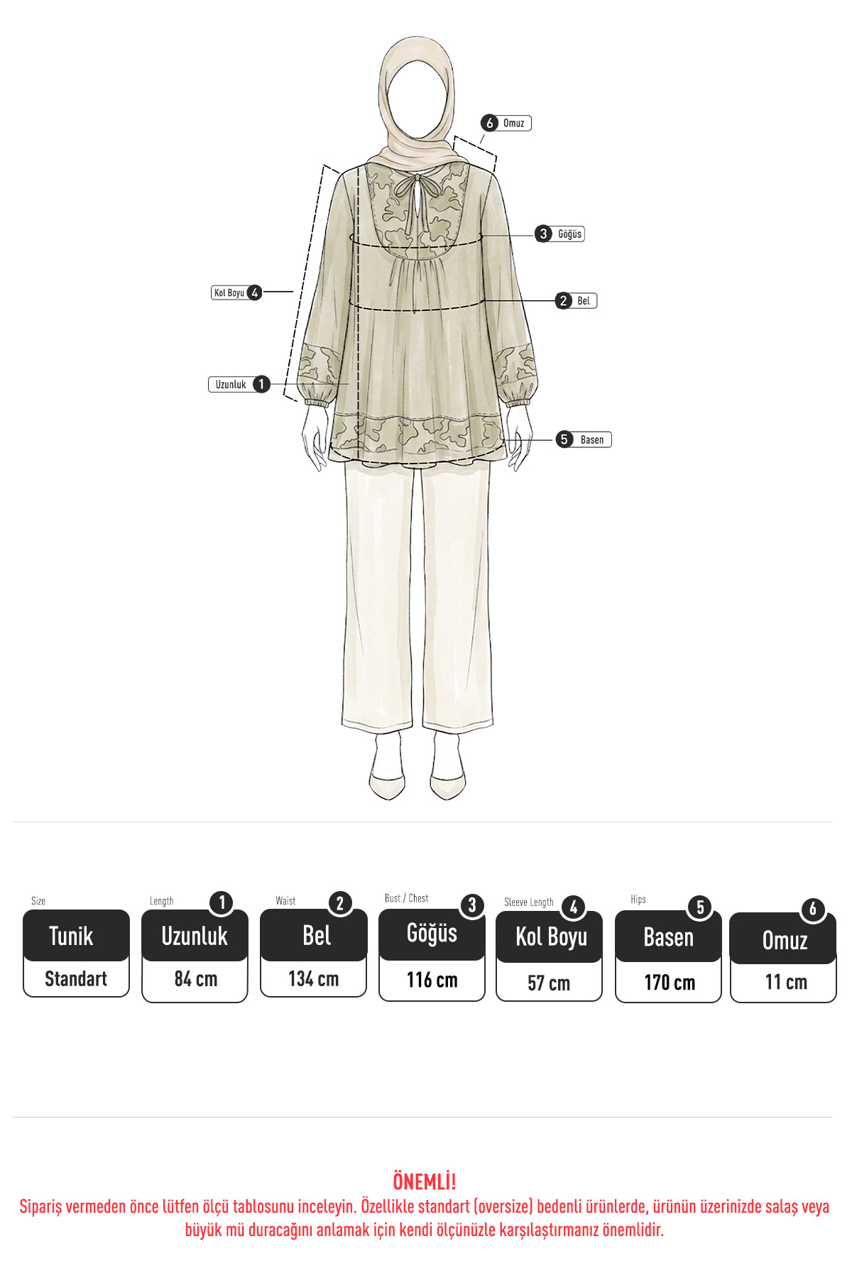 Jakar Detaylı Tunik Y0124 - TAŞ RENGİ |  