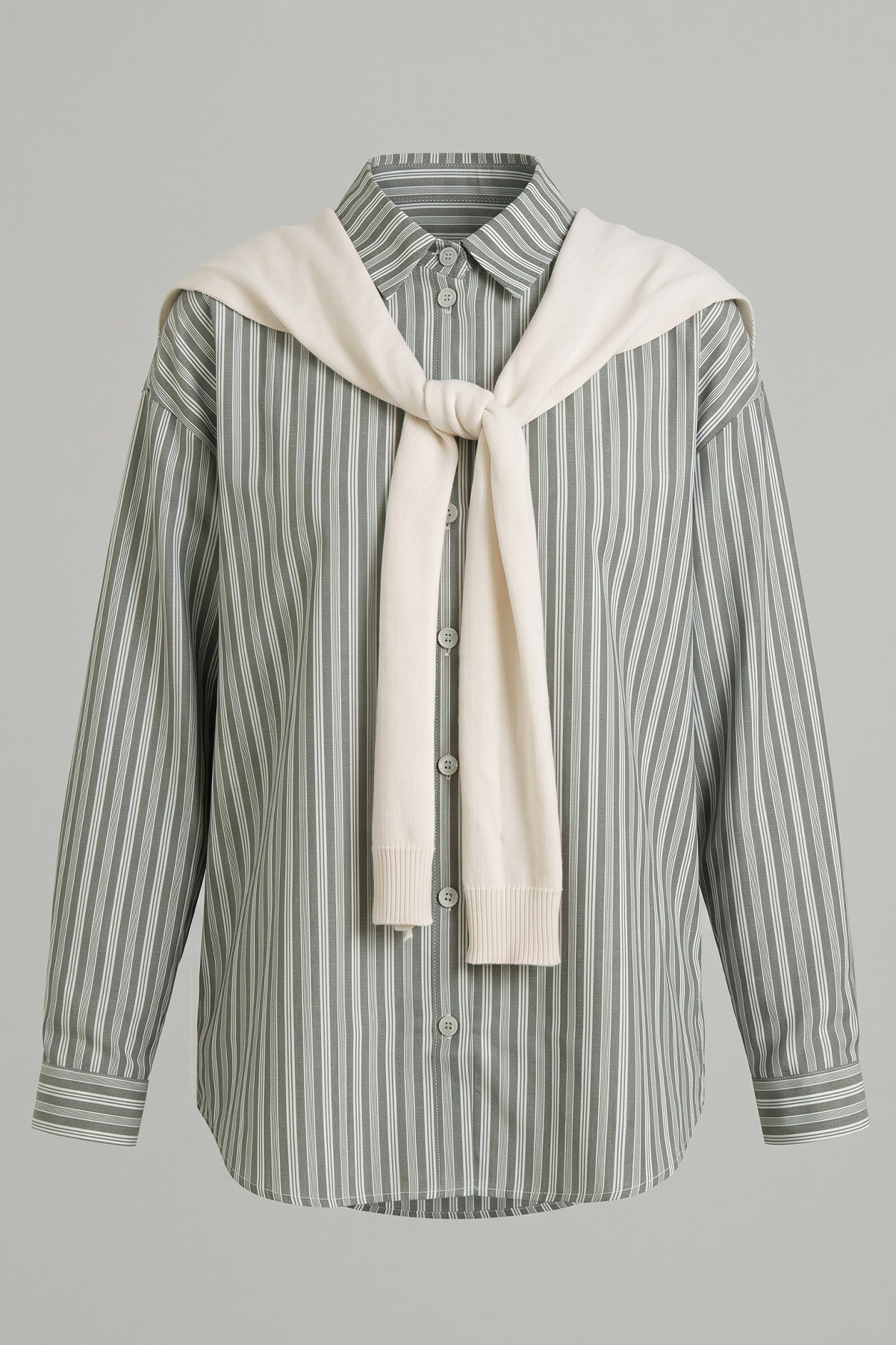 Süveter Bağlamalı Gömlek 0203 - AÇIK HAKİ |  