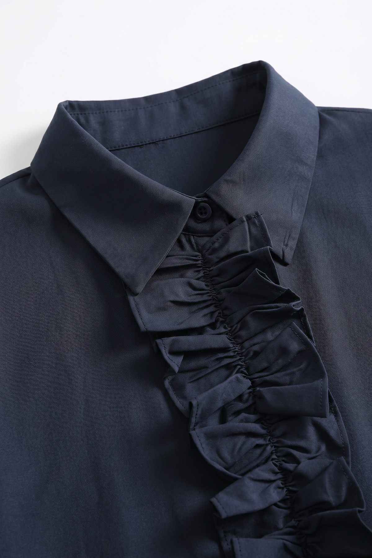 Önü Büzgülü Gömlek Y0125 - LACİVERT |  