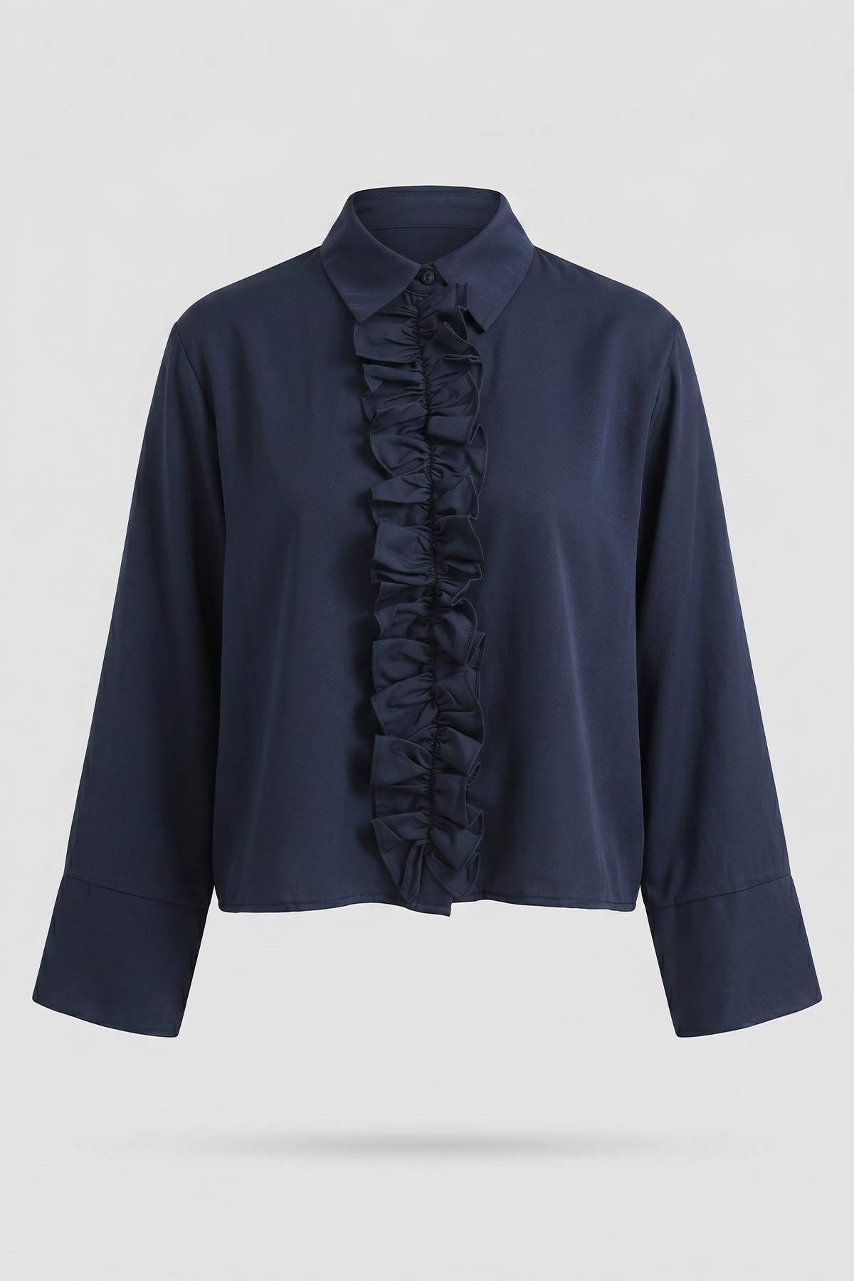 Önü Büzgülü Gömlek Y0125 - LACİVERT |  