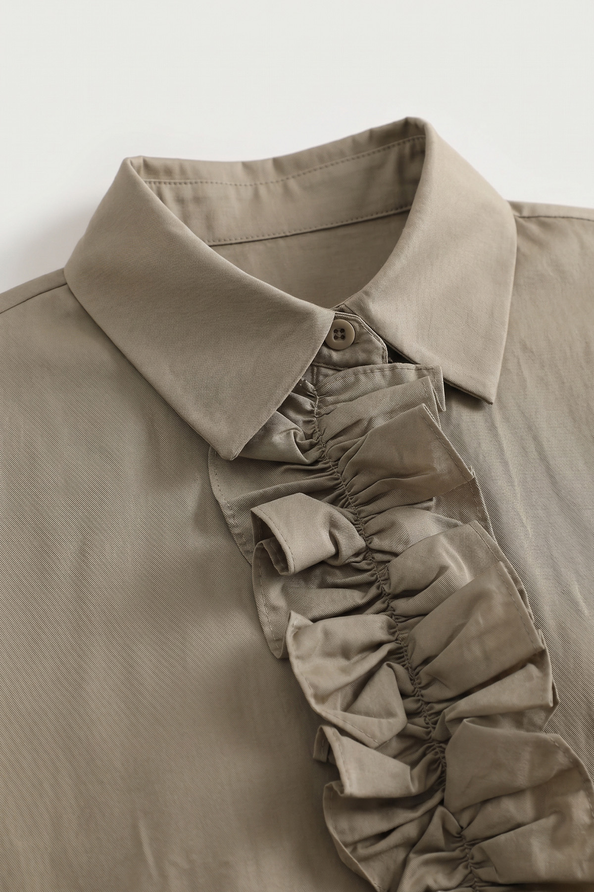 Önü Büzgülü Gömlek Y0125 - HAKİ |  