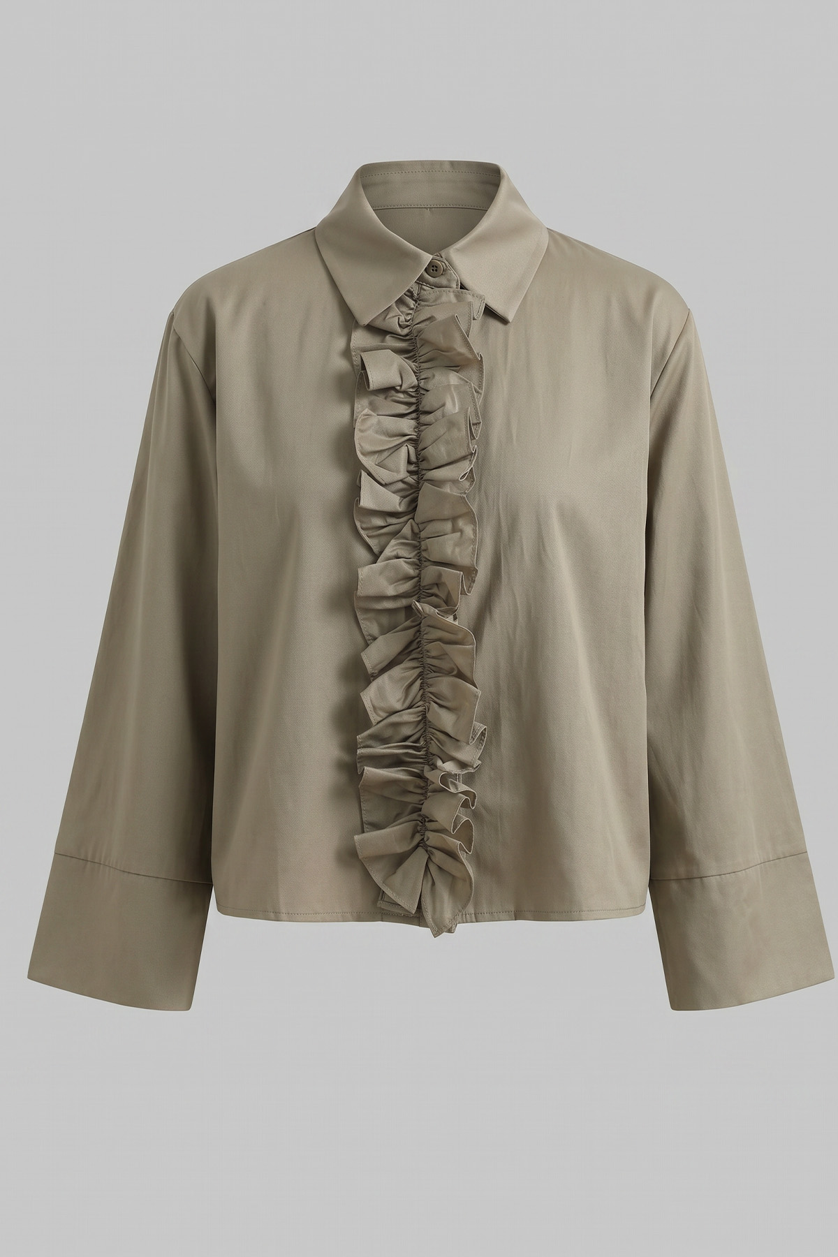 Önü Büzgülü Gömlek Y0125 - HAKİ |  