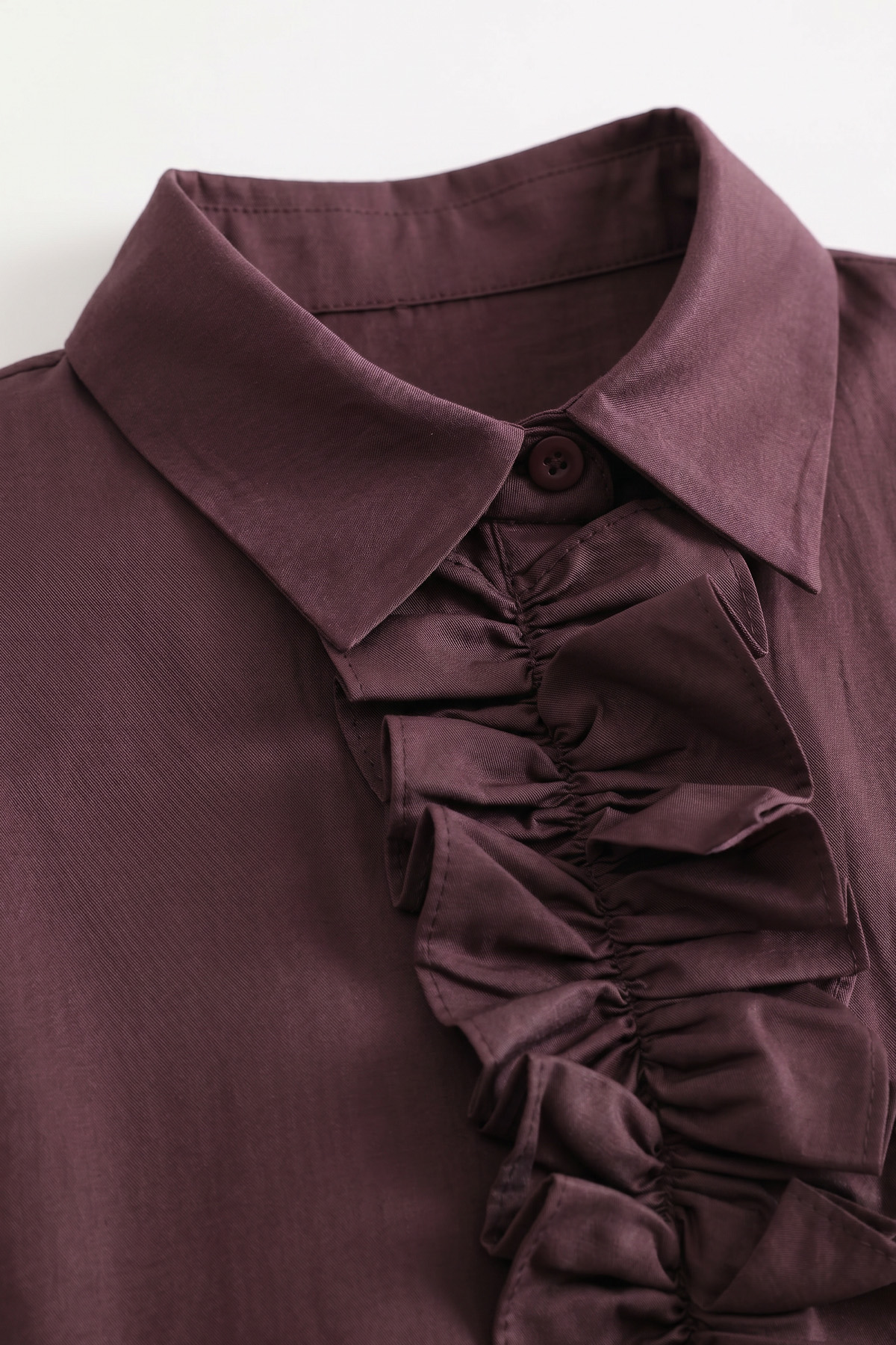 Önü Büzgülü Gömlek Y0125 - MÜRDÜM |  