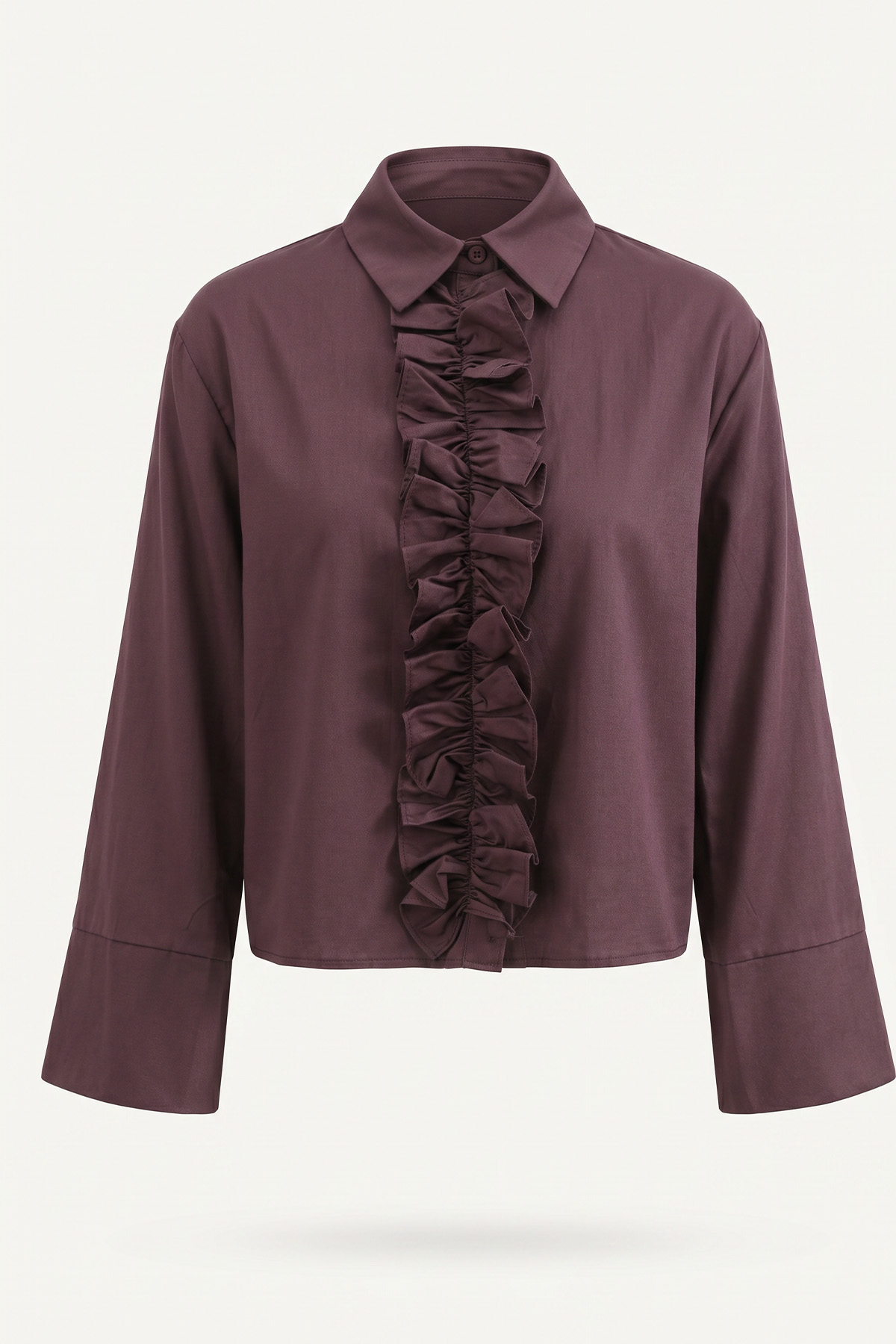 Önü Büzgülü Gömlek Y0125 - MÜRDÜM |  