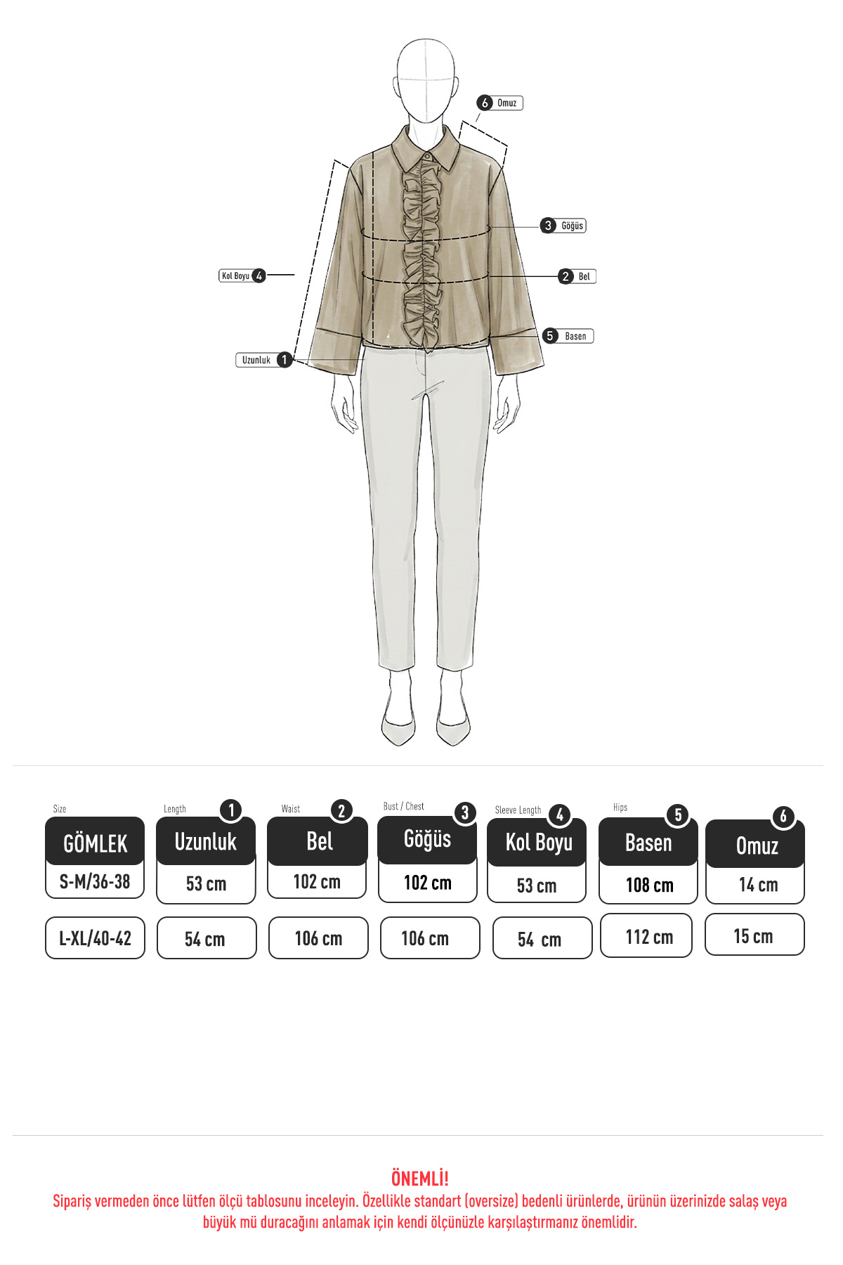 Önü Büzgülü Gömlek Y0125 - MÜRDÜM |  
